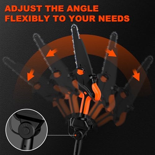 2-IN-1 Pole Saw & 8" Mini Chainsaw Battery Powered with 2 x 21V Batteries