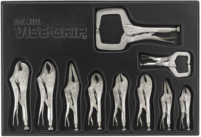 IRWIN Tools VISE-GRIP Original Locking Tool Set with Tray, 10 Piece, 1078TRAY