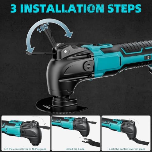 Cordless Oscillating Tool for Makita 18V Battery(No Battery), 6 Variable Speed Brushless-Motor Tool, 22Pcs Multi Tool Kit, Oscillating Saw for Scraping, Sanding, Cutting Wood