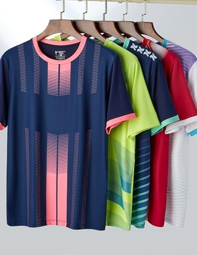 Liberty Imports 5 Pack Men's Active Quick Dry Crew Neck T Shirts