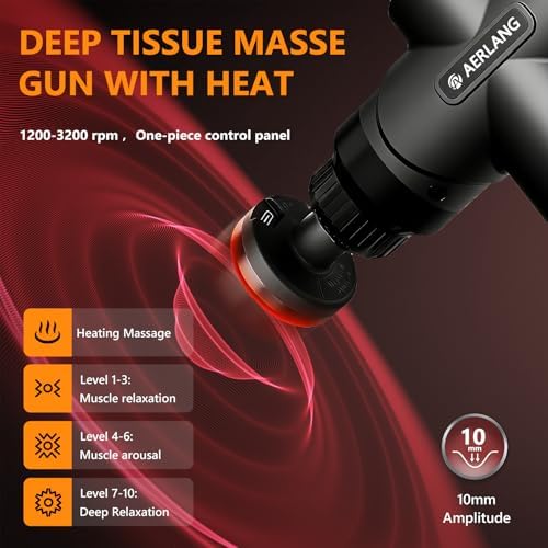 AERLANG Mini Massage Gun with Heat Birthday Gift for Him Black