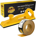 Dura-Gold Pro Series Rigid Longboard Hand Sanding File Block with Both Hook & Loop Backing and PSA Backing Adapter Pad & 120 Grit PSA Longboard Sandpaper 20 Yard Continuous Roll, 2-3/4" Wide