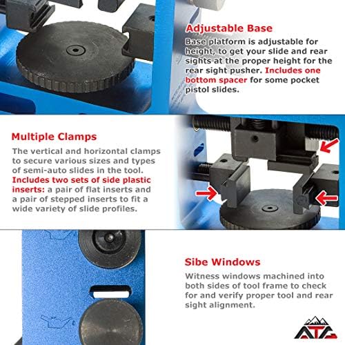 ATG Heavy Duty Universal Pistol Dovetailed Rear Sight Pusher Tool