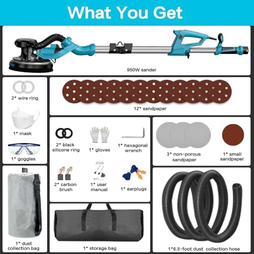 Electric Drywall Sander with Vacuum Dust Collector,Popcorn Ceiling Removal