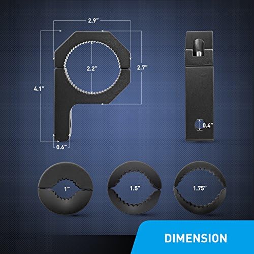 Nilight Horizontal Bar Clamp Mounting Bracket Kit for Off-Road LED Light Bar on Roof Rack Roll Cage Holder,2 Years Warranty (90021H) 8Count(Pack of 1) Black