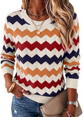 Womens Sweaters Crew Neck Long Sleeve Casual Fall Outfits Fashion Clothing