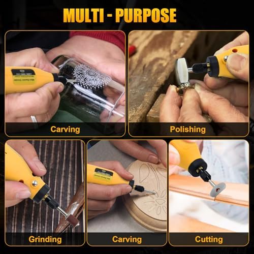 Cordless Rotary Tool Kit for DEWALT 20V Max Battery, 6-Speed with 25 Accessories, Multi-Purpose Power Rotary Tool for Sanding, Polishing, Drilling, Etching, Engraving, DIY Crafts (No Battery)