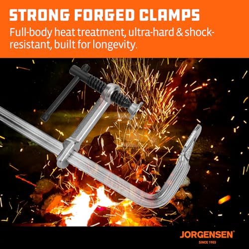 Jorgensen 12-Inch Light-Duty Drop Forged Steel Bar Clamps, 2-Pack