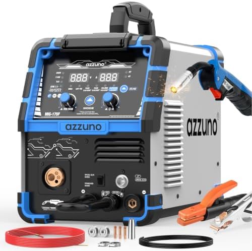 AZZUNO Single PULSE MIG Welder Machine 175A 110V/220V 6-in-1 Spool Gun Fit