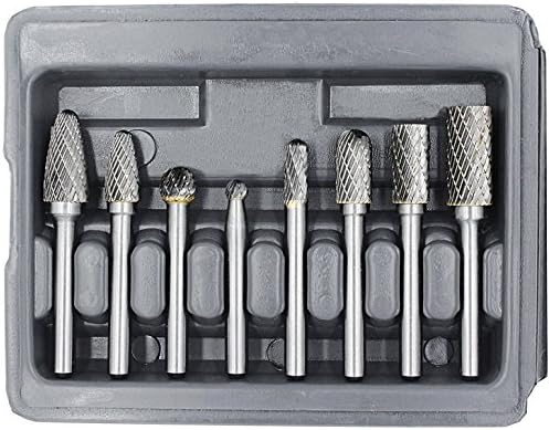 Carbide Burr Set with 1/4''(6.35mm) Shank Double Cut 8pcs