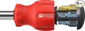 PB Swiss Tools Stubby Screwdriver PB 8453 | 100% Swiss Made | Small Screwdriver with Bits in the Handle, Size Slot 3, PH1/PH2, T15/T20/T25 and Magnetic Tip for General Screwdriving Work