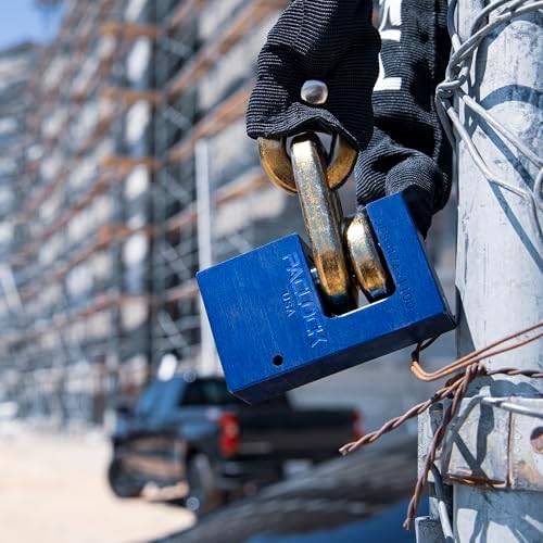 PACLOCK's 17-1100-Series Block-Lock, UCS, High Performance 6-Pin Cylinder, Keyed Differently w/ 2 Keys, Blue