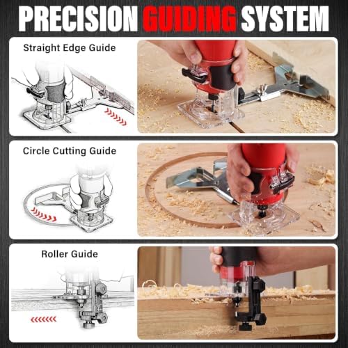 TEENO Router Tool, 1.25 HP 6.5 Amp Compact Wood Router Tool for Woodworking