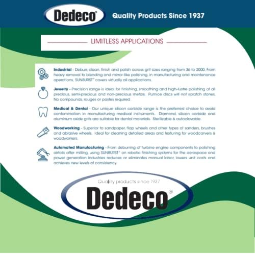 Dedeco Sunburst Radial Bristle Discs 48-Pack - 5/8" Curved - Light Green 14000 Grit (Ultra-Fine, 1 Micron) - Aluminum Oxide for Polishing & Finishing