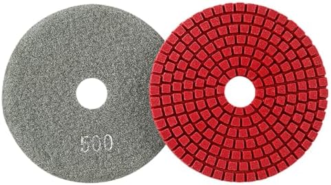 Diamond Polishing Pad, 4 inch 100 mm 500 Grit Sanding Discs for Grinder & Polisher, Hook and Loop Backing Pad for Grinding Buffing Granite Marble Concrete Stone (1 Piece)