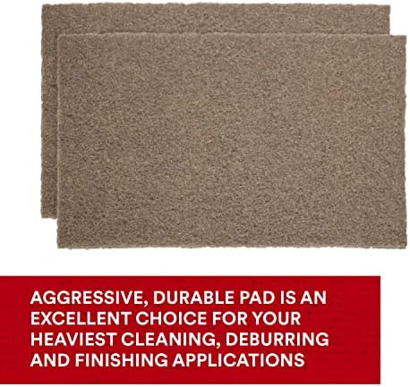 3M Scotch-Brite Heavy Duty Hand Pad 7440B, 6 in x 9 in, Pack of 40, Hand Sanding Pad - Metal Deburring and Finishing Pad - Coating and Corrosion Removal