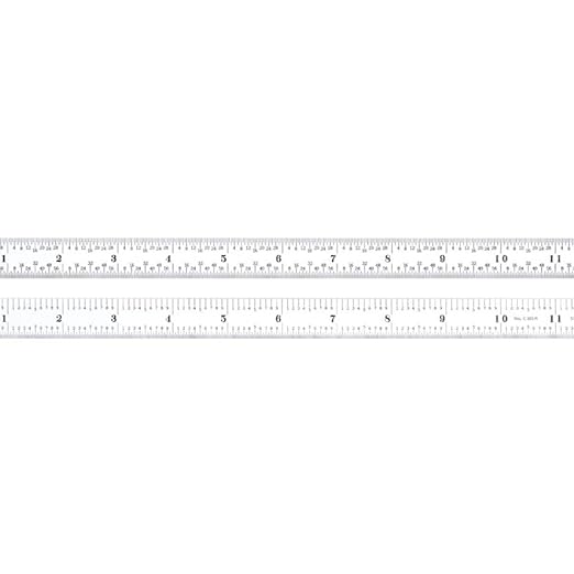 Starrett Full Flexible Steel Rule with Satin Chrome Finish, Quick Reading, and Inch Graduation - 5R Graduation, 24" Length, 1/50" Thickness - C305R-24