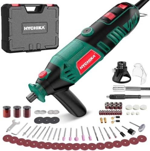 HYCHIKA 6 Variable Speed 8000-35000RPM Rotary Tool Kit 4 Attachment and 169 PCS Accessories, Ideal for a Variety of Crafting and DIY Projects Cutting, Sanding, Grinding, Polishing, Drilling, Engraving