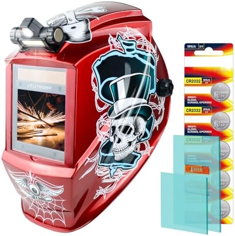 TRQWH Welding Helmet Auto Darkening Large Viewing True Color Solar Powered Welding Mask with 4 Arc Sensor Adjustable Wide Shade Range 4~5-8/9-13 Welder Mask with Grinding