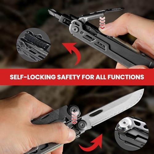 33-in-1 Multitool Pliers, Full-size, EDC Knife, Stainless Steel