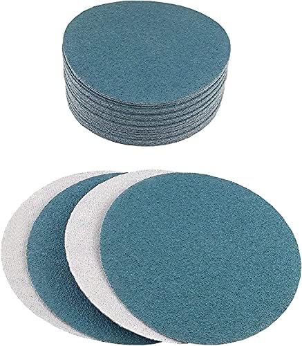Starcke Premium 8 Inch Hook and Loop Grip Sanding Discs - No Hole Blue Zirconia - For Wood Floors (50, 100 Grit)