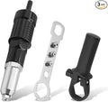 Pop Rivet Gun Tool, Cordless Electric Power Drill Adapter Kit with 4 Rivet Heads 2.4mm/3.2mm/4.0mm/4.8mm, Riveter Insert Nut Tool Attachment for Auto Modification & Repair (Black)