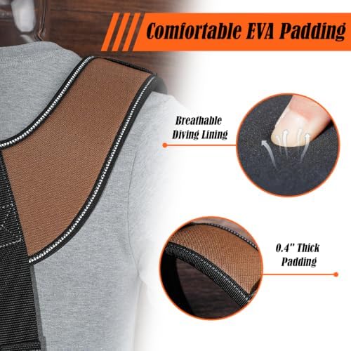 WELKINLAND 39-Pocket Tool Belt With Suspenders, Heavy-Duty Roof Tool Belt
