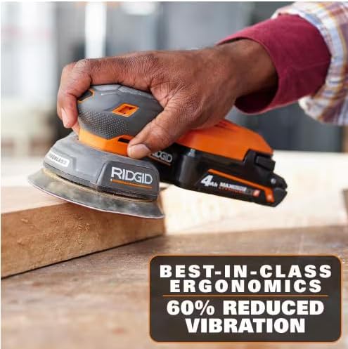 RIDGID 18V SubCompact Brushless Random Orbit Sander (Tool Only) (Renewed)