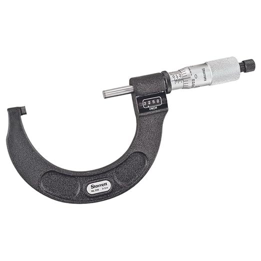 Starrett Digital Micrometer with One-Piece Spindle, Satin Chrome Finish and Tapered Frame - Quick and Easy Adjustment, 2-3" Range, .0001" Graduations - T216XRL-3