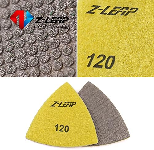Triangular Diamond Sanding Pads for Oscillating Tools Sandpaper Sheet Polishing Discs 3"(80mm) 120 Grit