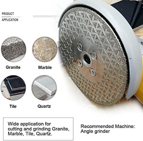 SHDIATOOL Diamond Grinding Disc for Granite Marble Diamond Cutting Wheel Saw Blade with 5/8-Inch-11 Arbor 4.5 Inch