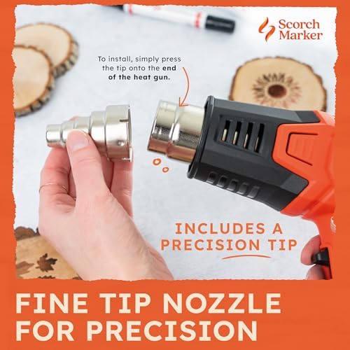 Scorch Marker Craft Heat Gun, 1500W Hot Air Tool for Wood Burning Projects