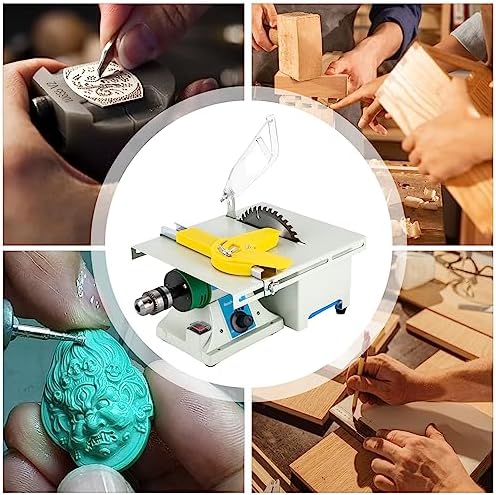 750W Lapidary Saw Polisher Multifunctional Rock Cutting Saw Adjustable Speed Stone Cutter (800-10000 RPM) with Angle Ruler for Polishing, Grinding, and Cutting Jade, Metal, Wood (6in Blade)
