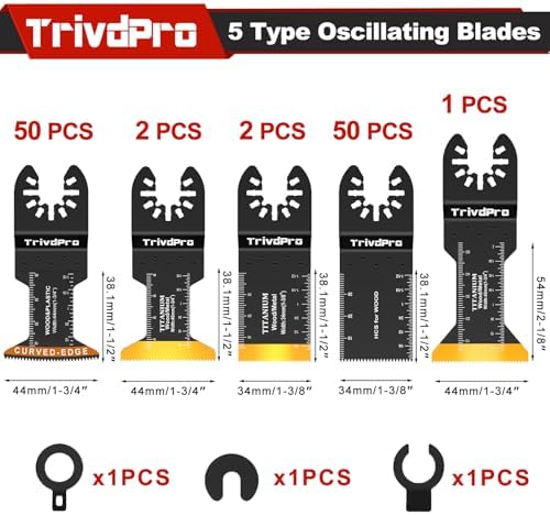 Oscillating Tool Blade Multitool Blades - TrivdPro 105pcs Multi Tool Blades