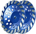 SALI 7 Inch 2pcs Concrete Grinding Wheels 20 Turbo Diamond Segments 5/8-11 Arbor Diamond Grinding Wheel Fit for Paint, Epoxy, Mastic, Coating Removal