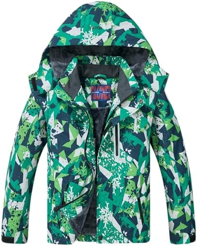 Boys' Waterproof Winter Ski Jacket Removable Hood Snow Coat