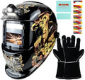 TRQWH Welding Helmet Auto Darkening Welding Hood with Welding Gloves