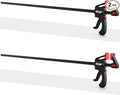 36" Bar Clamps for Woodworking 2-Pack, One-Handed Clamp/Spreader with 2.7 Inch Throat, Light-Duty Quick-Change F Clamp with 130 LBS Load Limit, Ideal for Woodworking/Carpentry/Home Improvement