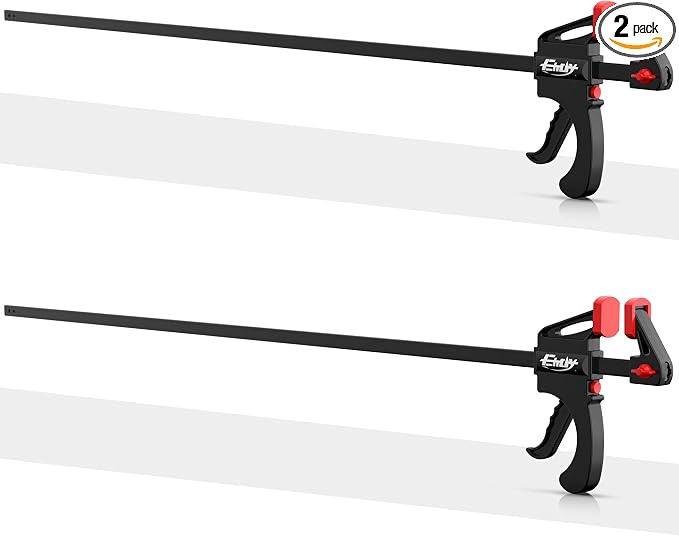 36" Bar Clamps for Woodworking 2-Pack, One-Handed Clamp/Spreader with 2.7 Inch Throat, Light-Duty Quick-Change F Clamp with 130 LBS Load Limit, Ideal for Woodworking/Carpentry/Home Improvement