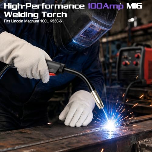 14.5FT 100 Amp MIG Welding Gun Torch, Replacement for Lincoln Magnum 100L K530-6, Fits SP-140T 180T, Weld-Pak 125 140HD, Pro MIG 140 180, MIG-Pak 140 180, Easy-Core 140 180