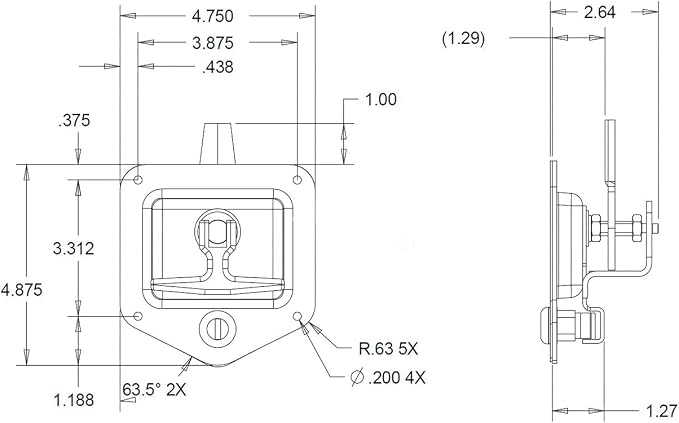 Buyers Products L8815 Locking T-Handle Latch, 2 Pack, Stainless Steel | Locking T-Handle Latch 2-Pack Helps Secure Tool Boxes, Trailer Doors, RVs, Campers, And Truck Caps For Daily Transport