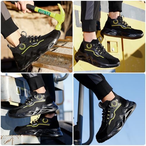 LAoutun Steel Toe Shoes for Men Work Shoes Safety Sneakers Lightweight
