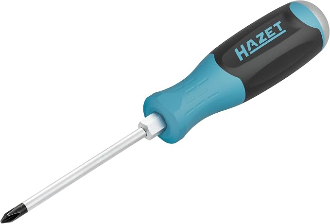Hazet 811S/5 Slotted and Phillips Screwdriver Set with 3K Handles and Striking Caps, 5 Pieces