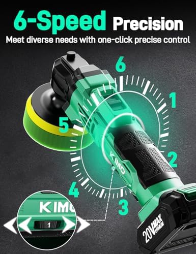 KIMO 20V Cordless Polisher, 24PCS Car Buffers & Polishers Kit for Detailing