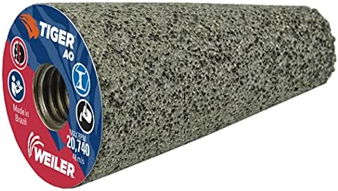 Weiler 68316 Tiger AO Type 17 Flat Tip Portable Grinding Cone, A24-R, 1 3/4" X 3" X 5/8-11, (Pack of 12)