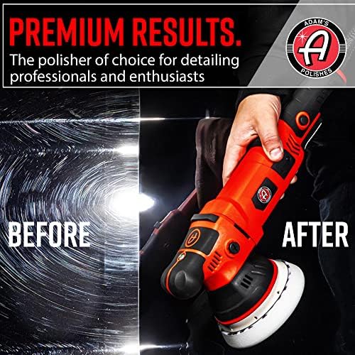 Adam's 15mm SK Pro Car Polisher Kit (16 Item) - Professional Buffer Polisher for Car Detailing & Scratch Repair - Includes Microfiber Towels, Polish, Compound, Pads, Tools, Carry Tote, & More