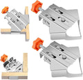 Quick Right Angle Fixing Clip, Multipurpose Stainless Steel 90° Degree Corner Clamp for Woodworking, T-shaped Right Angle Clamping Tool with Adjustable Swing Jaw Right Angle (2pcs-Closed Type)