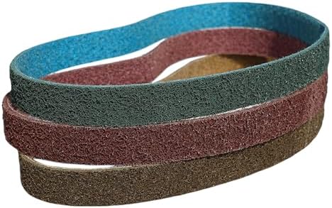3 Pack 1 X 30 Inch Coarse, Medium, and Fine Grits Assortment Non Woven Surface Conditioning Sanding Belts for Knife Makers and Metal Fabricators Profession Sander Belt