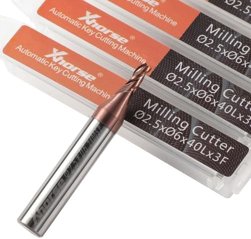 Xhorse 5 PCS Original 2.5mm Milling Cutter for Condor XC-Mini Plus/Plus II/XC-002 and Dolphin XP005/XP005L/XP007 Key Cutting Machine (2.5mm)