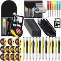 48 Pcs Mini Screwdriver Tape Keychain Set Multitool Pen Card Father's Gifts Bulk Mini Tool Set for Adult Men Dad (Yellow,Black)